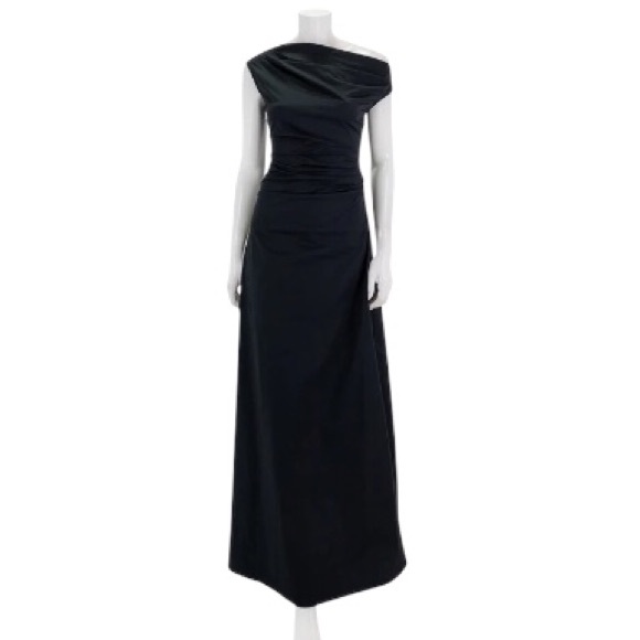 NWT STAUD Phare Maxi Formal Dress Size 2 Black Asymmetrical Shoulder Gown - Picture 1 of 9
